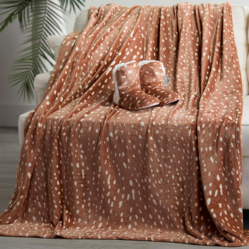 Cozy Plush Throw and Bootie Set