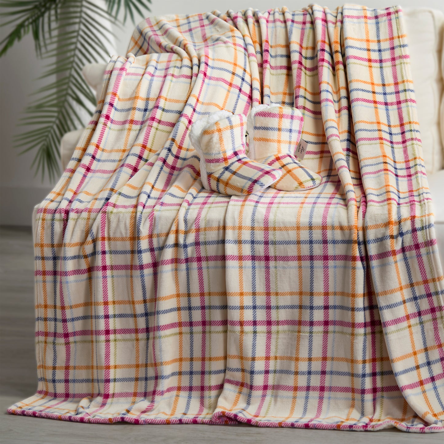 Cozy Plush Throw and Bootie Set