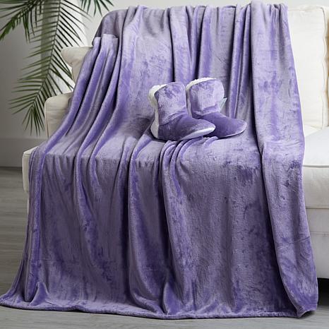 Cozy Plush Throw and Bootie Set