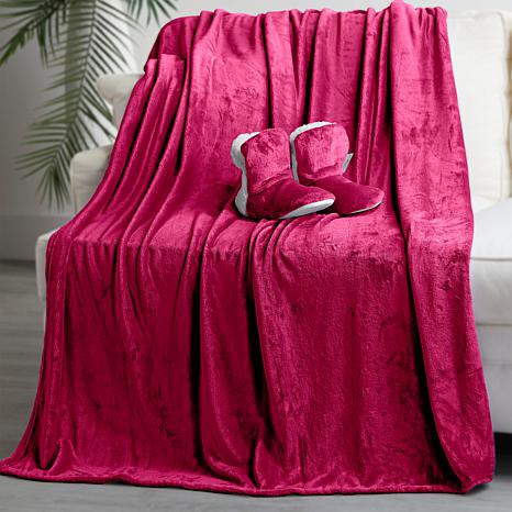 Cozy Plush Throw and Bootie Set